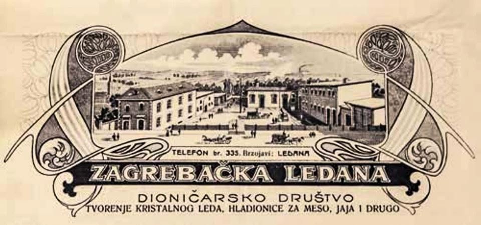 Zagrebačka Ledana 1908. godine (u Bauerovoj ulici)